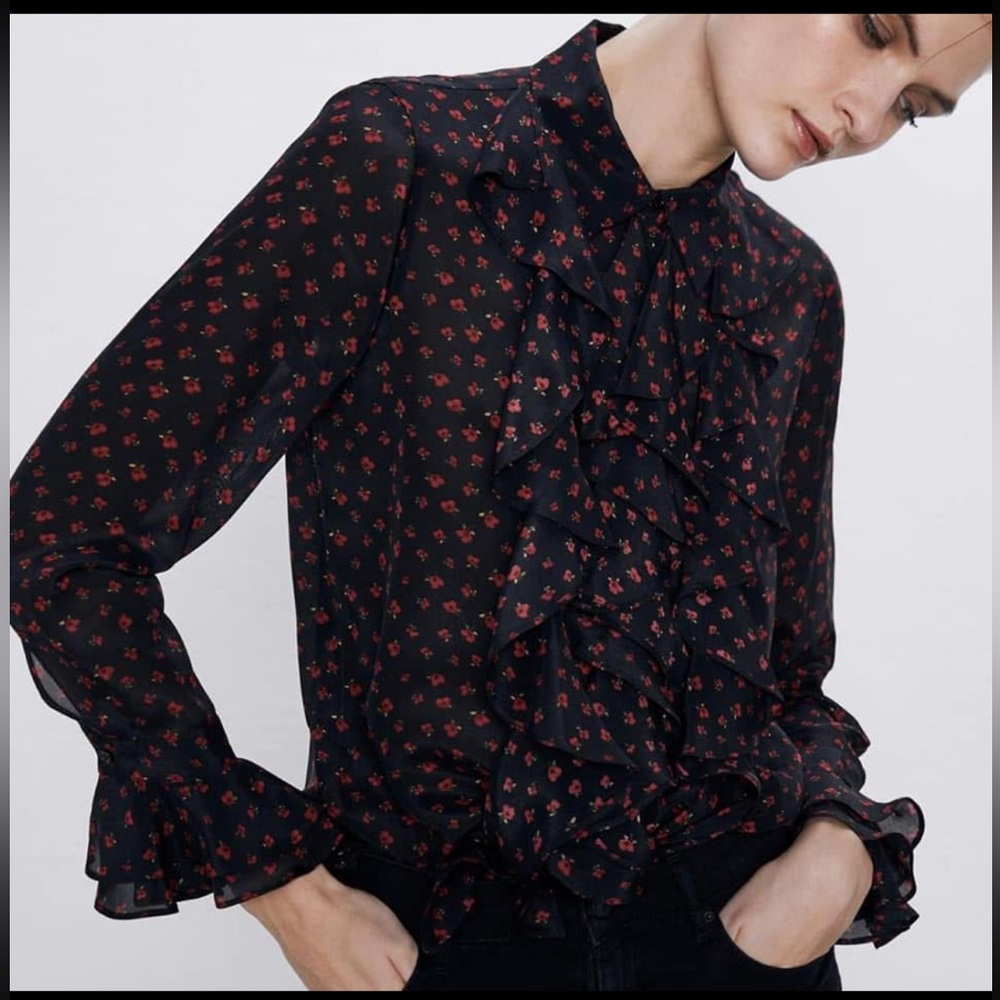 ZARA ruffle blouse